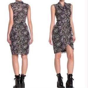 All Saints Cancity Leofall Leopard Print Wrap As Seen on TV Dress Size 8